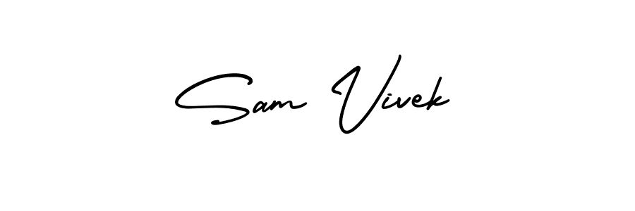 Create a beautiful signature design for name Sam Vivek. With this signature (AmerikaSignatureDemo-Regular) fonts, you can make a handwritten signature for free. Sam Vivek signature style 3 images and pictures png