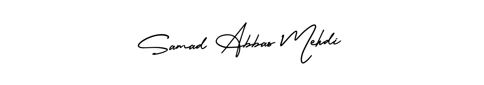 if you are searching for the best signature style for your name Samad Abbas Mehdi. so please give up your signature search. here we have designed multiple signature styles  using AmerikaSignatureDemo-Regular. Samad Abbas Mehdi signature style 3 images and pictures png