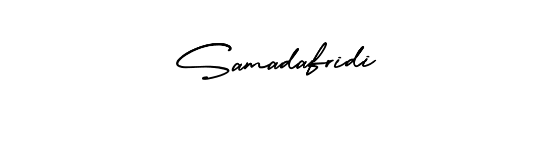 How to make Samadafridi name signature. Use AmerikaSignatureDemo-Regular style for creating short signs online. This is the latest handwritten sign. Samadafridi signature style 3 images and pictures png