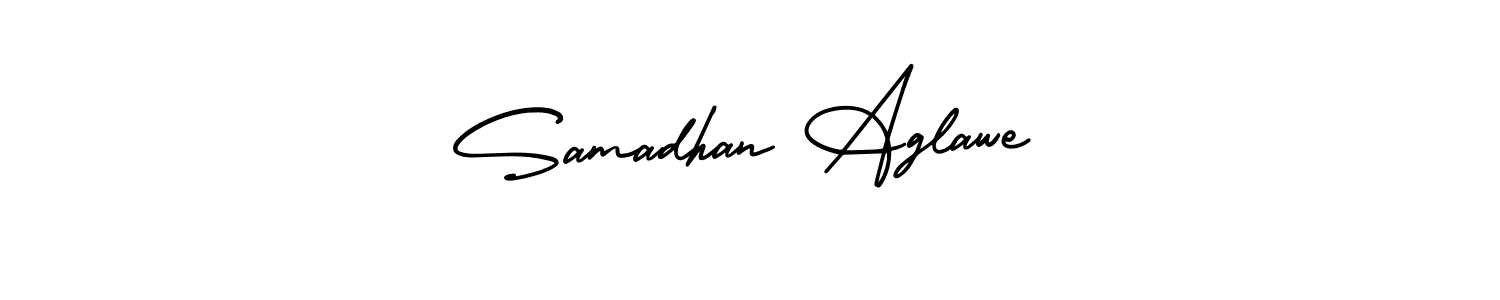 This is the best signature style for the Samadhan Aglawe name. Also you like these signature font (AmerikaSignatureDemo-Regular). Mix name signature. Samadhan Aglawe signature style 3 images and pictures png