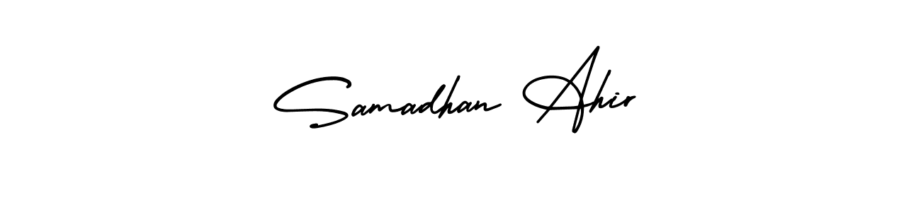 Make a beautiful signature design for name Samadhan Ahir. With this signature (AmerikaSignatureDemo-Regular) style, you can create a handwritten signature for free. Samadhan Ahir signature style 3 images and pictures png