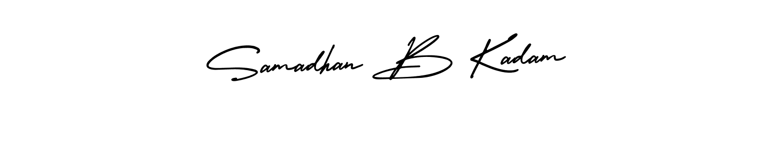 The best way (AmerikaSignatureDemo-Regular) to make a short signature is to pick only two or three words in your name. The name Samadhan B Kadam include a total of six letters. For converting this name. Samadhan B Kadam signature style 3 images and pictures png