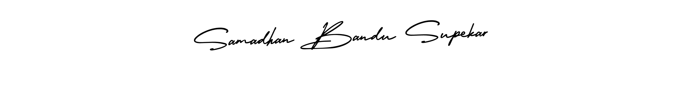 This is the best signature style for the Samadhan Bandu Supekar name. Also you like these signature font (AmerikaSignatureDemo-Regular). Mix name signature. Samadhan Bandu Supekar signature style 3 images and pictures png