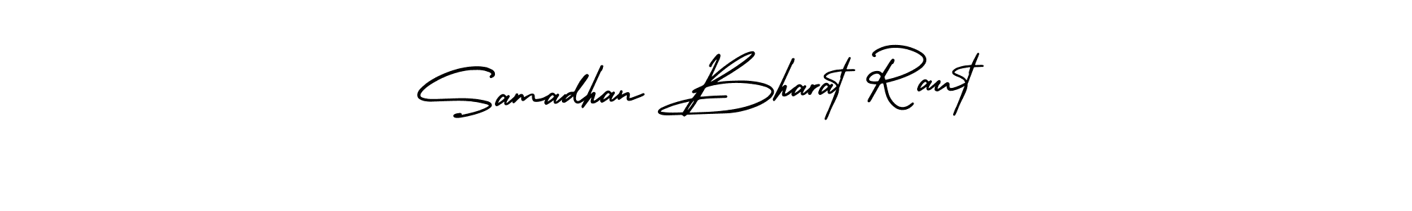 Similarly AmerikaSignatureDemo-Regular is the best handwritten signature design. Signature creator online .You can use it as an online autograph creator for name Samadhan Bharat Raut. Samadhan Bharat Raut signature style 3 images and pictures png