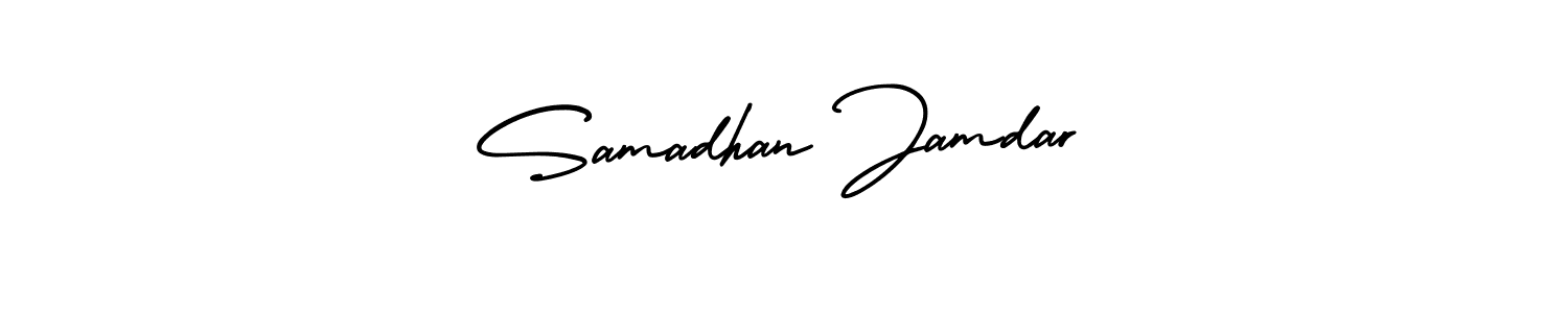 Samadhan Jamdar stylish signature style. Best Handwritten Sign (AmerikaSignatureDemo-Regular) for my name. Handwritten Signature Collection Ideas for my name Samadhan Jamdar. Samadhan Jamdar signature style 3 images and pictures png