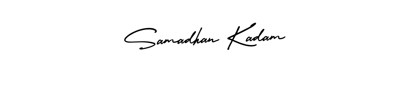 This is the best signature style for the Samadhan Kadam name. Also you like these signature font (AmerikaSignatureDemo-Regular). Mix name signature. Samadhan Kadam signature style 3 images and pictures png