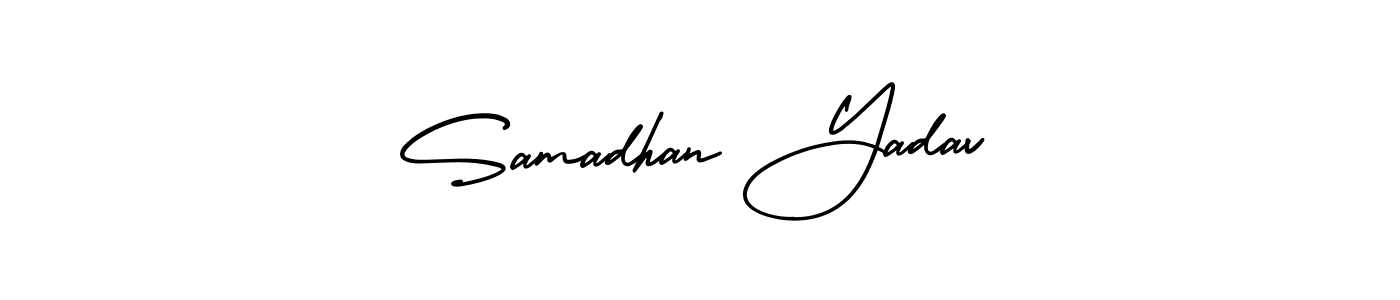 Check out images of Autograph of Samadhan Yadav name. Actor Samadhan Yadav Signature Style. AmerikaSignatureDemo-Regular is a professional sign style online. Samadhan Yadav signature style 3 images and pictures png