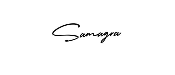 Use a signature maker to create a handwritten signature online. With this signature software, you can design (AmerikaSignatureDemo-Regular) your own signature for name Samagra. Samagra signature style 3 images and pictures png