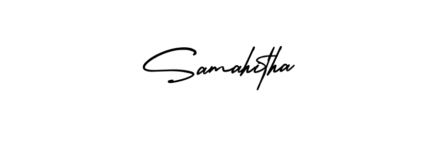 Create a beautiful signature design for name Samahitha. With this signature (AmerikaSignatureDemo-Regular) fonts, you can make a handwritten signature for free. Samahitha signature style 3 images and pictures png