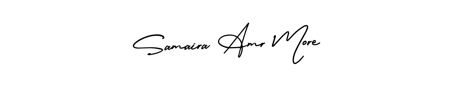 The best way (AmerikaSignatureDemo-Regular) to make a short signature is to pick only two or three words in your name. The name Samaira Amr More include a total of six letters. For converting this name. Samaira Amr More signature style 3 images and pictures png