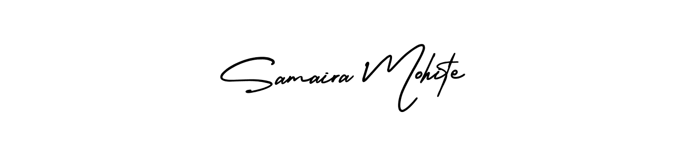 if you are searching for the best signature style for your name Samaira Mohite. so please give up your signature search. here we have designed multiple signature styles  using AmerikaSignatureDemo-Regular. Samaira Mohite signature style 3 images and pictures png