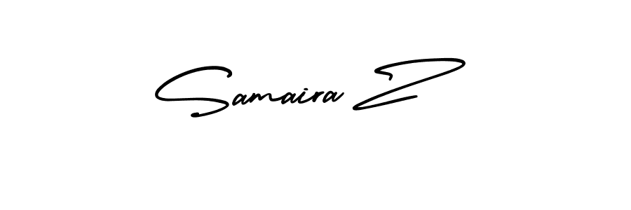 Make a short Samaira Z signature style. Manage your documents anywhere anytime using AmerikaSignatureDemo-Regular. Create and add eSignatures, submit forms, share and send files easily. Samaira Z signature style 3 images and pictures png