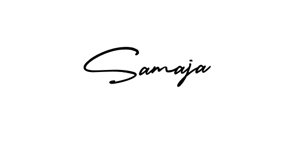 How to Draw Samaja signature style? AmerikaSignatureDemo-Regular is a latest design signature styles for name Samaja. Samaja signature style 3 images and pictures png