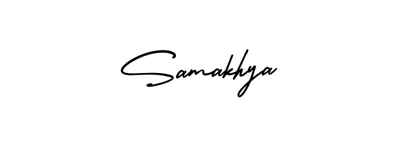 Design your own signature with our free online signature maker. With this signature software, you can create a handwritten (AmerikaSignatureDemo-Regular) signature for name Samakhya. Samakhya signature style 3 images and pictures png