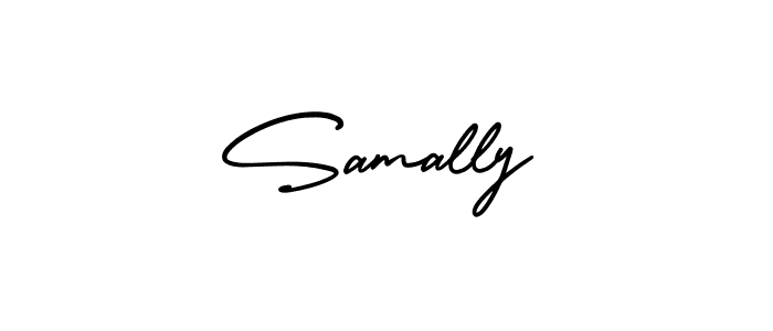 Use a signature maker to create a handwritten signature online. With this signature software, you can design (AmerikaSignatureDemo-Regular) your own signature for name Samally. Samally signature style 3 images and pictures png