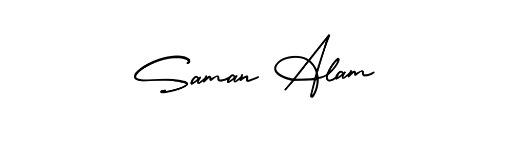 Make a beautiful signature design for name Saman Alam. With this signature (AmerikaSignatureDemo-Regular) style, you can create a handwritten signature for free. Saman Alam signature style 3 images and pictures png