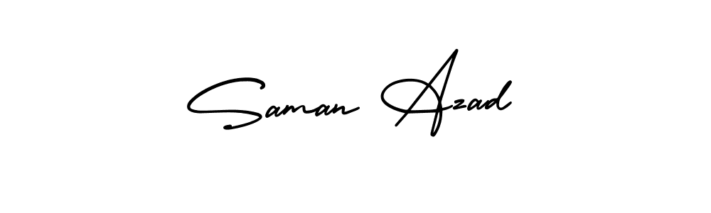 How to make Saman Azad name signature. Use AmerikaSignatureDemo-Regular style for creating short signs online. This is the latest handwritten sign. Saman Azad signature style 3 images and pictures png