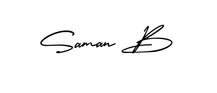 Design your own signature with our free online signature maker. With this signature software, you can create a handwritten (AmerikaSignatureDemo-Regular) signature for name Saman B. Saman B signature style 3 images and pictures png
