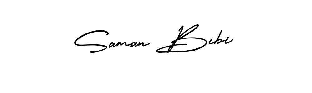 This is the best signature style for the Saman Bibi name. Also you like these signature font (AmerikaSignatureDemo-Regular). Mix name signature. Saman Bibi signature style 3 images and pictures png