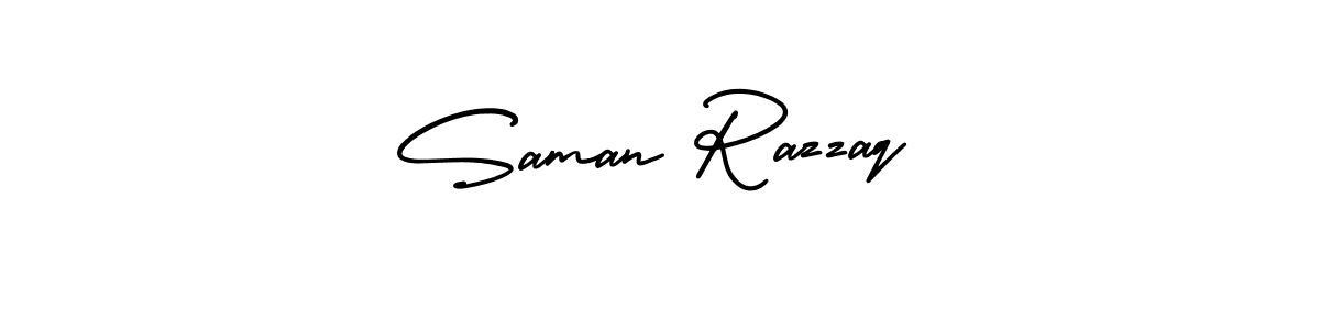 Create a beautiful signature design for name Saman Razzaq. With this signature (AmerikaSignatureDemo-Regular) fonts, you can make a handwritten signature for free. Saman Razzaq signature style 3 images and pictures png