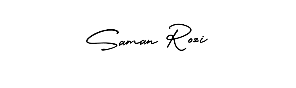 Use a signature maker to create a handwritten signature online. With this signature software, you can design (AmerikaSignatureDemo-Regular) your own signature for name Saman Rozi. Saman Rozi signature style 3 images and pictures png
