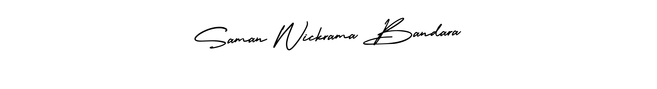 How to make Saman Wickrama Bandara name signature. Use AmerikaSignatureDemo-Regular style for creating short signs online. This is the latest handwritten sign. Saman Wickrama Bandara signature style 3 images and pictures png