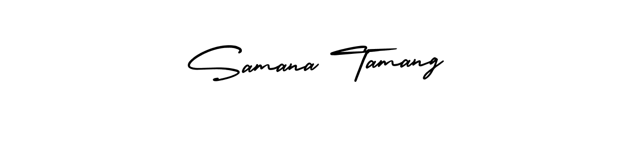 See photos of Samana Tamang official signature by Spectra . Check more albums & portfolios. Read reviews & check more about AmerikaSignatureDemo-Regular font. Samana Tamang signature style 3 images and pictures png