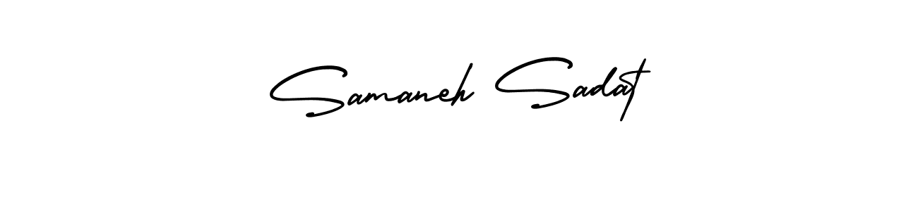 Also You can easily find your signature by using the search form. We will create Samaneh Sadat name handwritten signature images for you free of cost using AmerikaSignatureDemo-Regular sign style. Samaneh Sadat signature style 3 images and pictures png