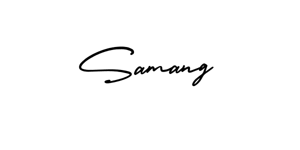 Design your own signature with our free online signature maker. With this signature software, you can create a handwritten (AmerikaSignatureDemo-Regular) signature for name Samang. Samang signature style 3 images and pictures png