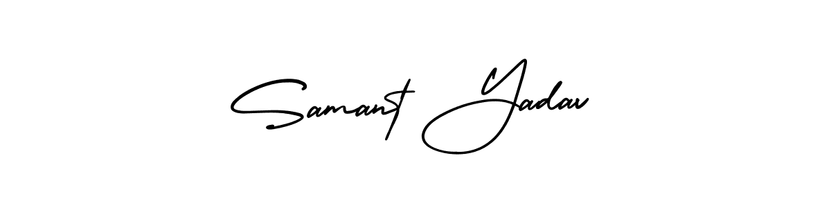 Make a beautiful signature design for name Samant Yadav. With this signature (AmerikaSignatureDemo-Regular) style, you can create a handwritten signature for free. Samant Yadav signature style 3 images and pictures png