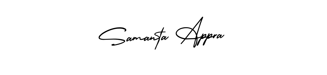 Make a short Samanta Appra signature style. Manage your documents anywhere anytime using AmerikaSignatureDemo-Regular. Create and add eSignatures, submit forms, share and send files easily. Samanta Appra signature style 3 images and pictures png