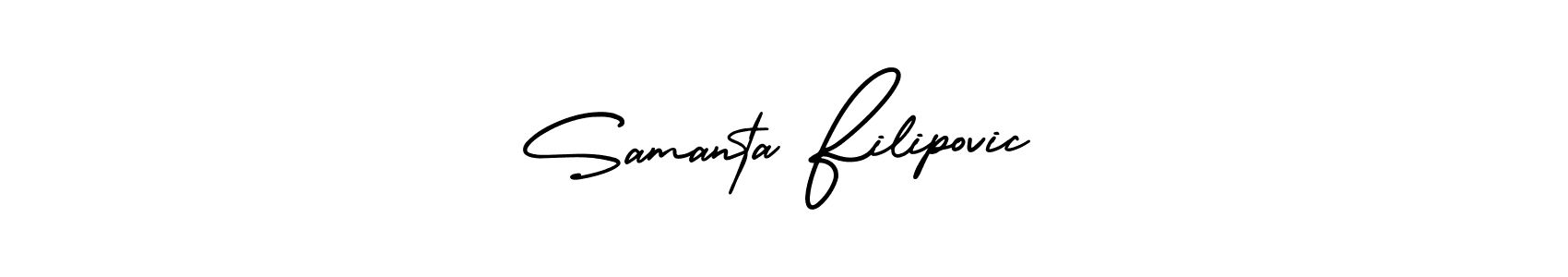 This is the best signature style for the Samanta Filipovic name. Also you like these signature font (AmerikaSignatureDemo-Regular). Mix name signature. Samanta Filipovic signature style 3 images and pictures png