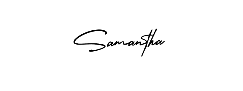 Use a signature maker to create a handwritten signature online. With this signature software, you can design (AmerikaSignatureDemo-Regular) your own signature for name Samantha. Samantha signature style 3 images and pictures png