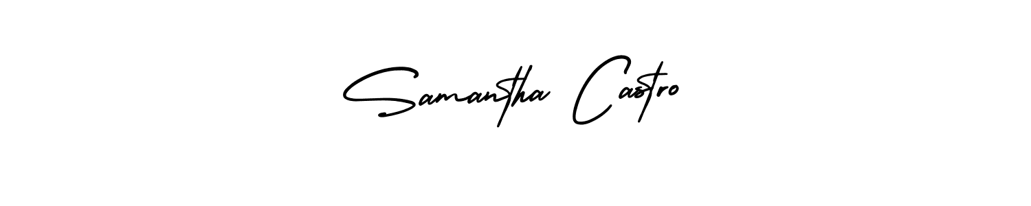 This is the best signature style for the Samantha Castro name. Also you like these signature font (AmerikaSignatureDemo-Regular). Mix name signature. Samantha Castro signature style 3 images and pictures png