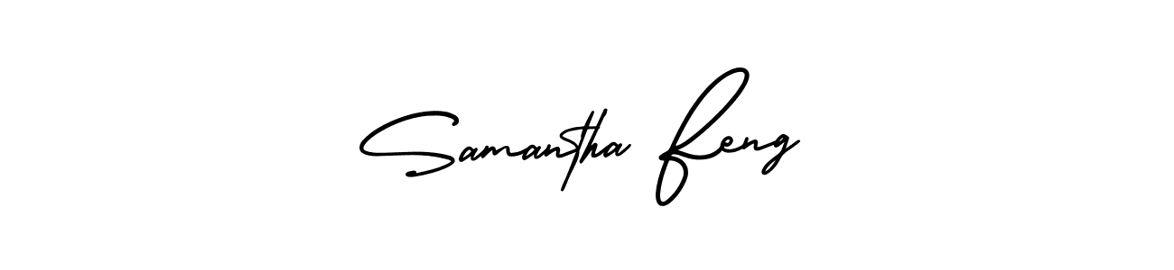 Similarly AmerikaSignatureDemo-Regular is the best handwritten signature design. Signature creator online .You can use it as an online autograph creator for name Samantha Feng. Samantha Feng signature style 3 images and pictures png