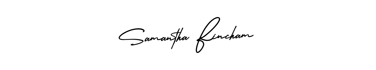 How to make Samantha Fincham name signature. Use AmerikaSignatureDemo-Regular style for creating short signs online. This is the latest handwritten sign. Samantha Fincham signature style 3 images and pictures png