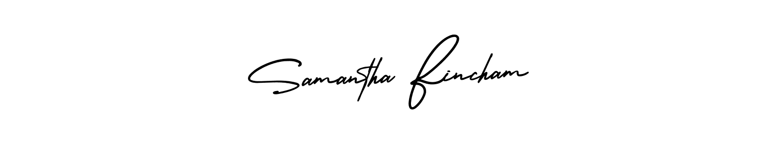 How to make Samantha Fincham name signature. Use AmerikaSignatureDemo-Regular style for creating short signs online. This is the latest handwritten sign. Samantha Fincham signature style 3 images and pictures png