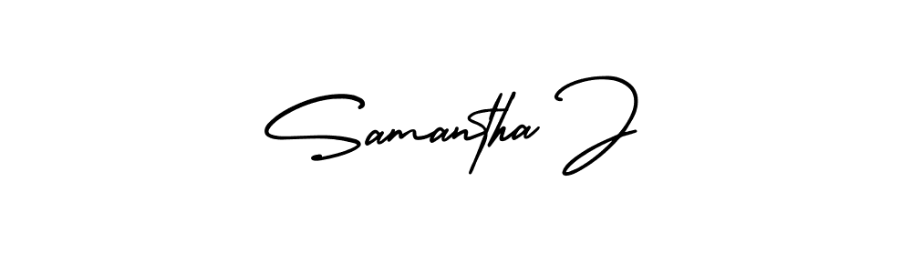 This is the best signature style for the Samantha J name. Also you like these signature font (AmerikaSignatureDemo-Regular). Mix name signature. Samantha J signature style 3 images and pictures png