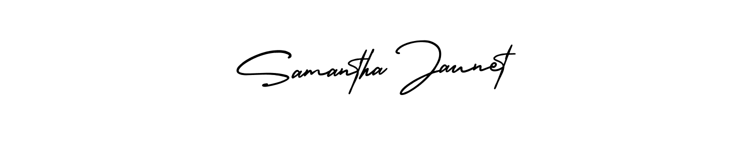 How to make Samantha Jaunet name signature. Use AmerikaSignatureDemo-Regular style for creating short signs online. This is the latest handwritten sign. Samantha Jaunet signature style 3 images and pictures png