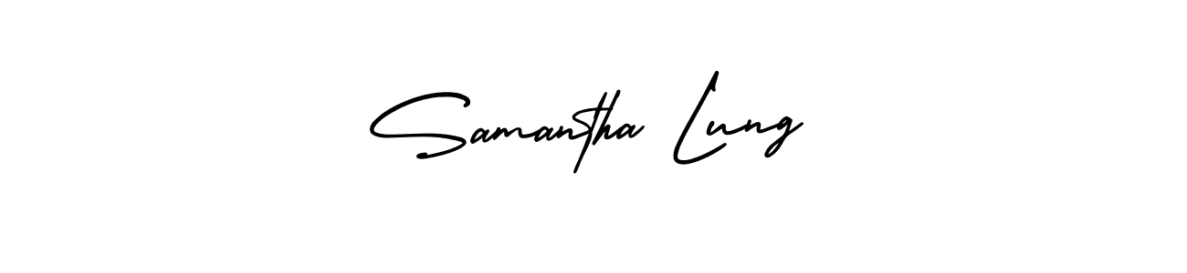 This is the best signature style for the Samantha Lung name. Also you like these signature font (AmerikaSignatureDemo-Regular). Mix name signature. Samantha Lung signature style 3 images and pictures png