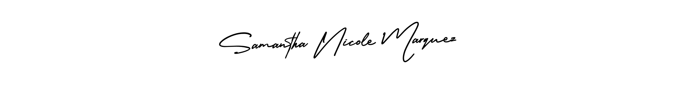 Make a beautiful signature design for name Samantha Nicole Marquez. With this signature (AmerikaSignatureDemo-Regular) style, you can create a handwritten signature for free. Samantha Nicole Marquez signature style 3 images and pictures png