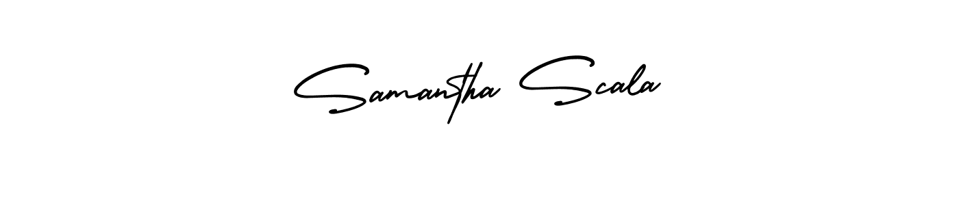 How to make Samantha Scala signature? AmerikaSignatureDemo-Regular is a professional autograph style. Create handwritten signature for Samantha Scala name. Samantha Scala signature style 3 images and pictures png