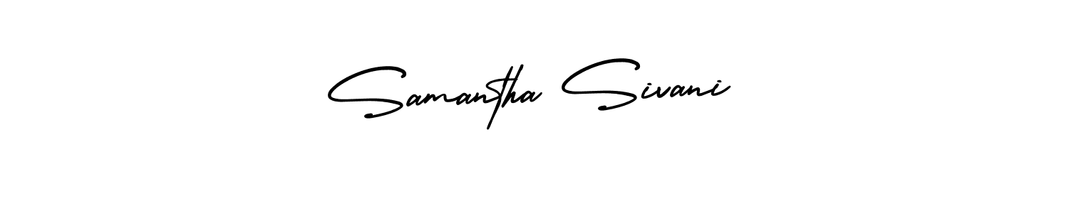 Samantha Sivani stylish signature style. Best Handwritten Sign (AmerikaSignatureDemo-Regular) for my name. Handwritten Signature Collection Ideas for my name Samantha Sivani. Samantha Sivani signature style 3 images and pictures png