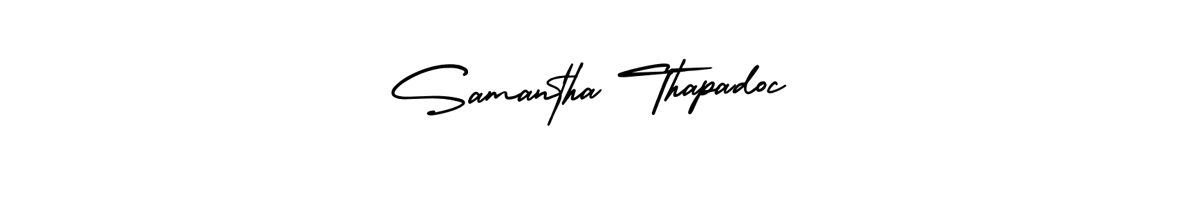 Make a beautiful signature design for name Samantha Thapadoc. With this signature (AmerikaSignatureDemo-Regular) style, you can create a handwritten signature for free. Samantha Thapadoc signature style 3 images and pictures png