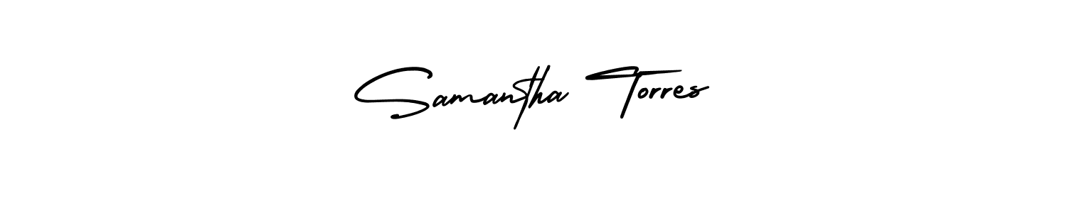 Create a beautiful signature design for name Samantha Torres. With this signature (AmerikaSignatureDemo-Regular) fonts, you can make a handwritten signature for free. Samantha Torres signature style 3 images and pictures png