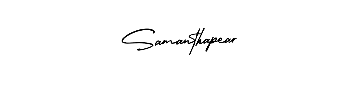 It looks lik you need a new signature style for name Samanthapear. Design unique handwritten (AmerikaSignatureDemo-Regular) signature with our free signature maker in just a few clicks. Samanthapear signature style 3 images and pictures png