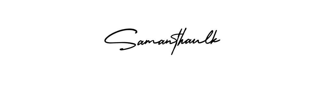 Samanthaulk stylish signature style. Best Handwritten Sign (AmerikaSignatureDemo-Regular) for my name. Handwritten Signature Collection Ideas for my name Samanthaulk. Samanthaulk signature style 3 images and pictures png