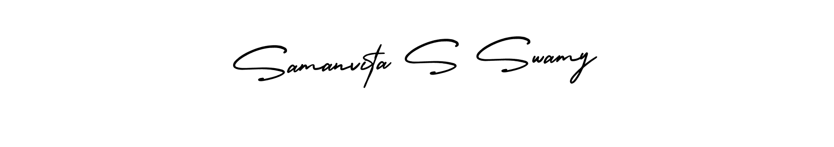 Also You can easily find your signature by using the search form. We will create Samanvita S Swamy name handwritten signature images for you free of cost using AmerikaSignatureDemo-Regular sign style. Samanvita S Swamy signature style 3 images and pictures png