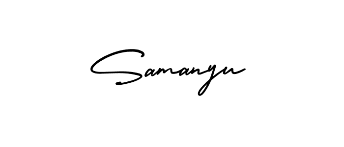 AmerikaSignatureDemo-Regular is a professional signature style that is perfect for those who want to add a touch of class to their signature. It is also a great choice for those who want to make their signature more unique. Get Samanyu name to fancy signature for free. Samanyu signature style 3 images and pictures png
