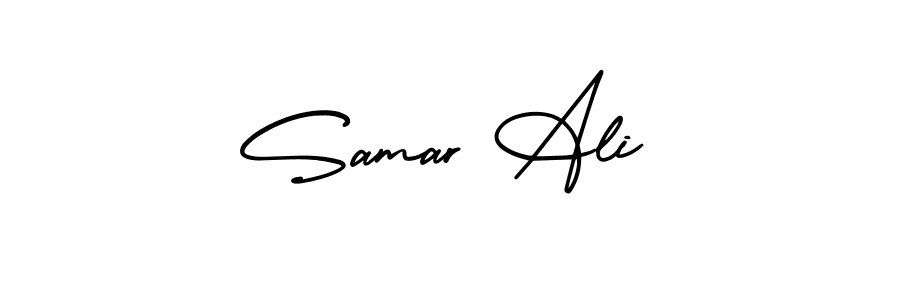 How to Draw Samar Ali signature style? AmerikaSignatureDemo-Regular is a latest design signature styles for name Samar Ali. Samar Ali signature style 3 images and pictures png